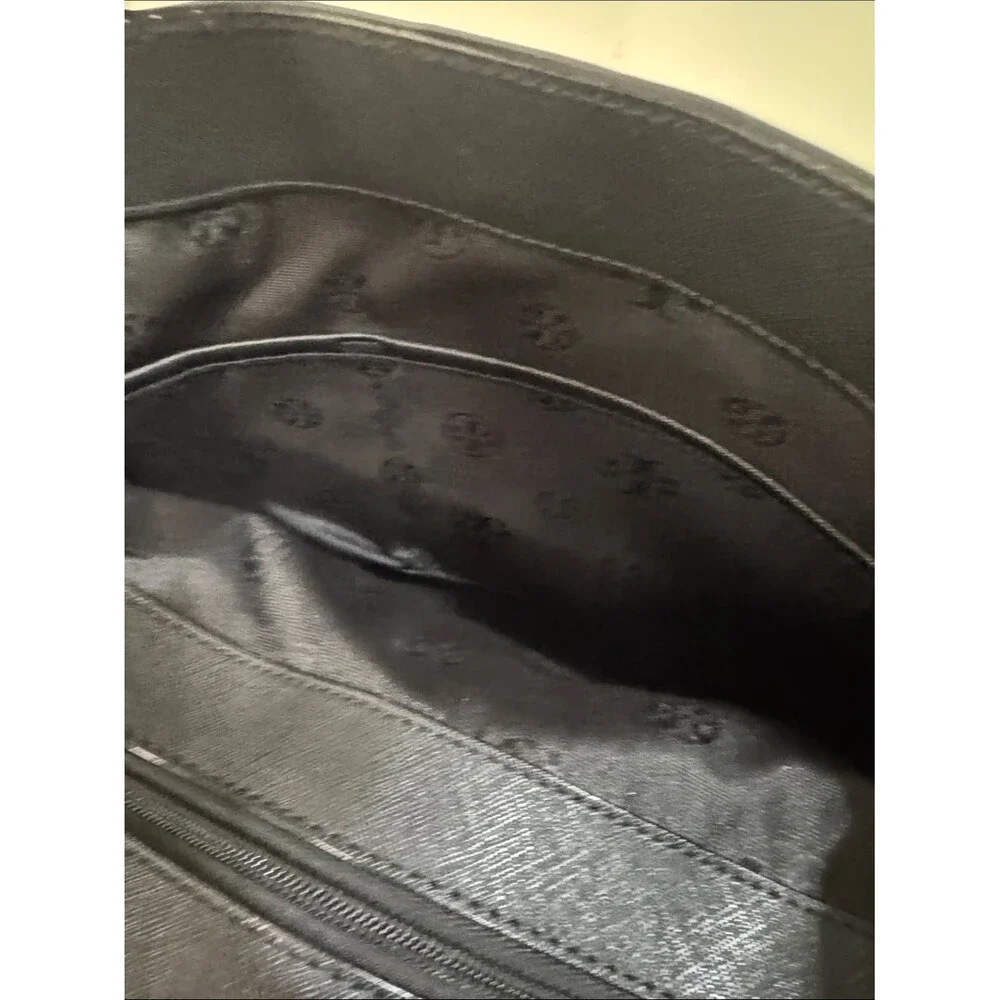 Tory Burch York Buckle Tote Black Saffiano Leather Gold Hardware Medium Classic